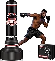 JUOIFIP 70" Upgraded Freestanding Punching Bag for Adults Teens - Heavy Duty Kickboxing MMA Standing Bag with 360° Swivel Base