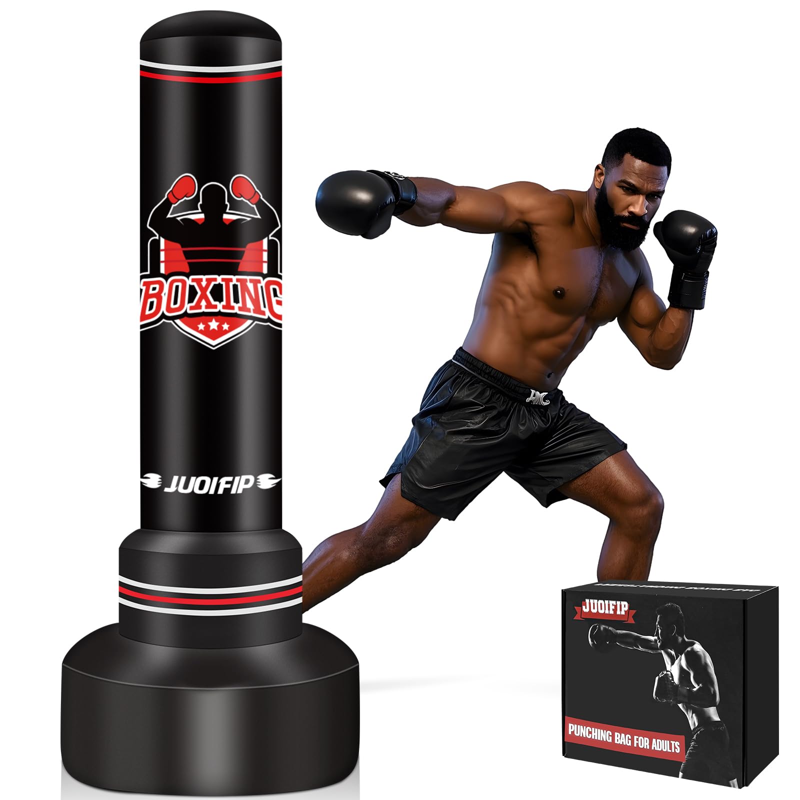 Upgraded Heavy Freestanding Punching Bag for Adults Teens, 70” Standing Punching Bag Kicking Bag Heavy Bag, Women Men Kickboxing Bags for Training MMA