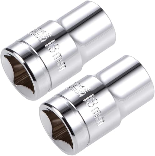 uxcell 12-inch Drive E13 Universal Spline Socket poco profundo 12 puntos Cr-V Acero 2 Pcs