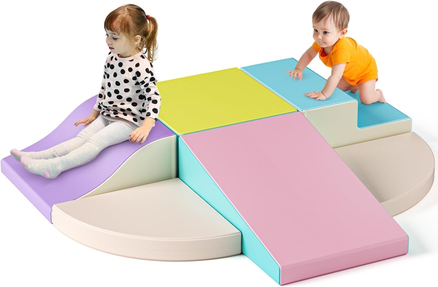 6 pezzi di blocchi da costruzione in schiuma, blocchi in schiuma morbida e non tossica per bambini, blocchi grandi in schiuma per interni, blocchi da costruzione Montessori per bambini, giocattoli