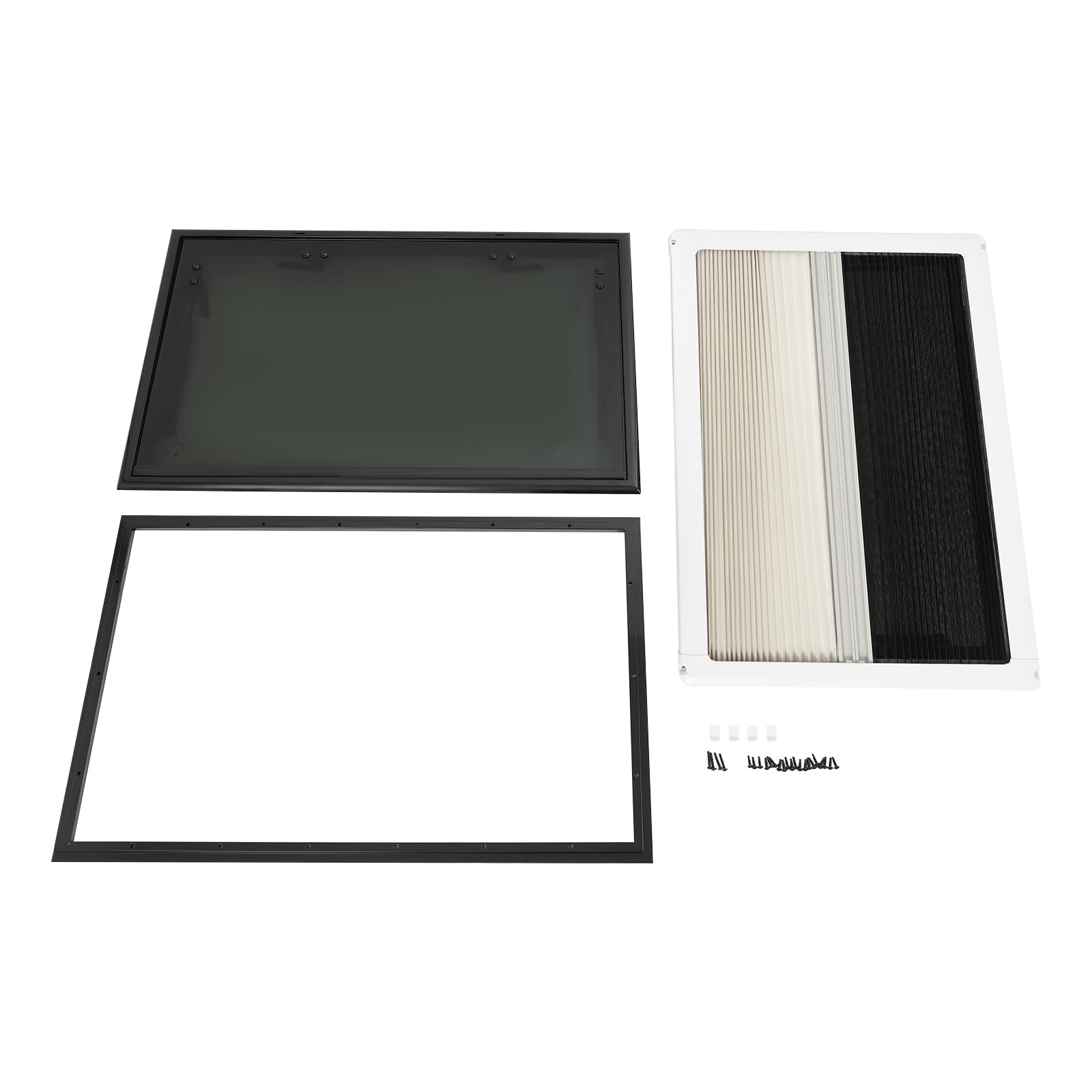 Okno do przyczepy kempingowej 800 x 500 mm, okno wysuwane, do przyczepy kempingowej, okna przesuwne, zewnętrzne okno push z ochroną przed słońcem i spojrzeniami, do przyczep kempingowych, kamperów