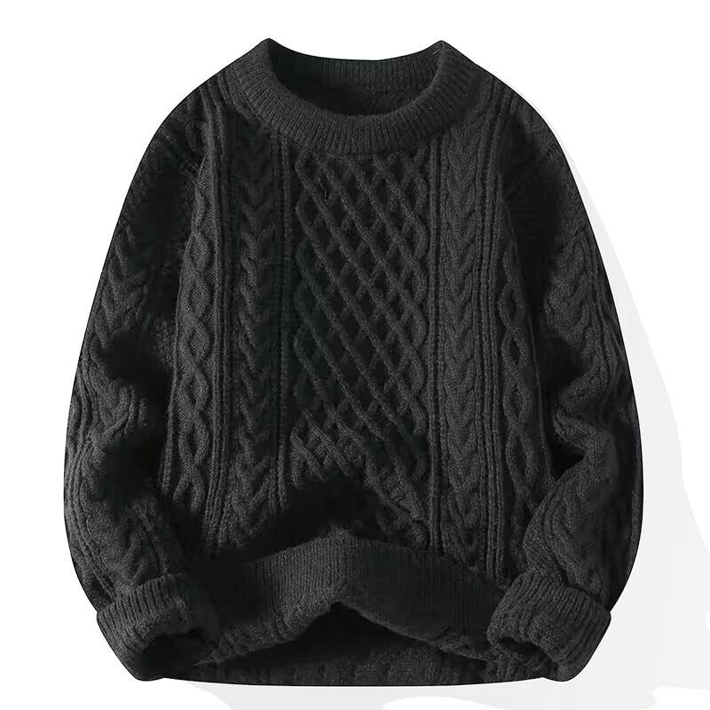 Men's Autumn Winter Lazy Thick Cable Knit Couple Sweater3