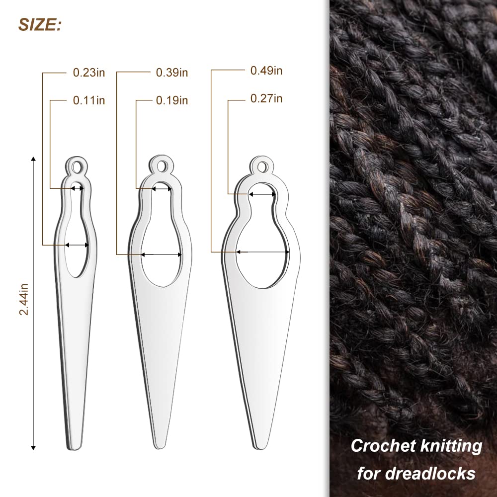 Dreadlock-Werkzeug-Set – 3-teilig In Gold, Silber & Roségold, Zum Ineinandergreifen & Nachziehen Von Locs