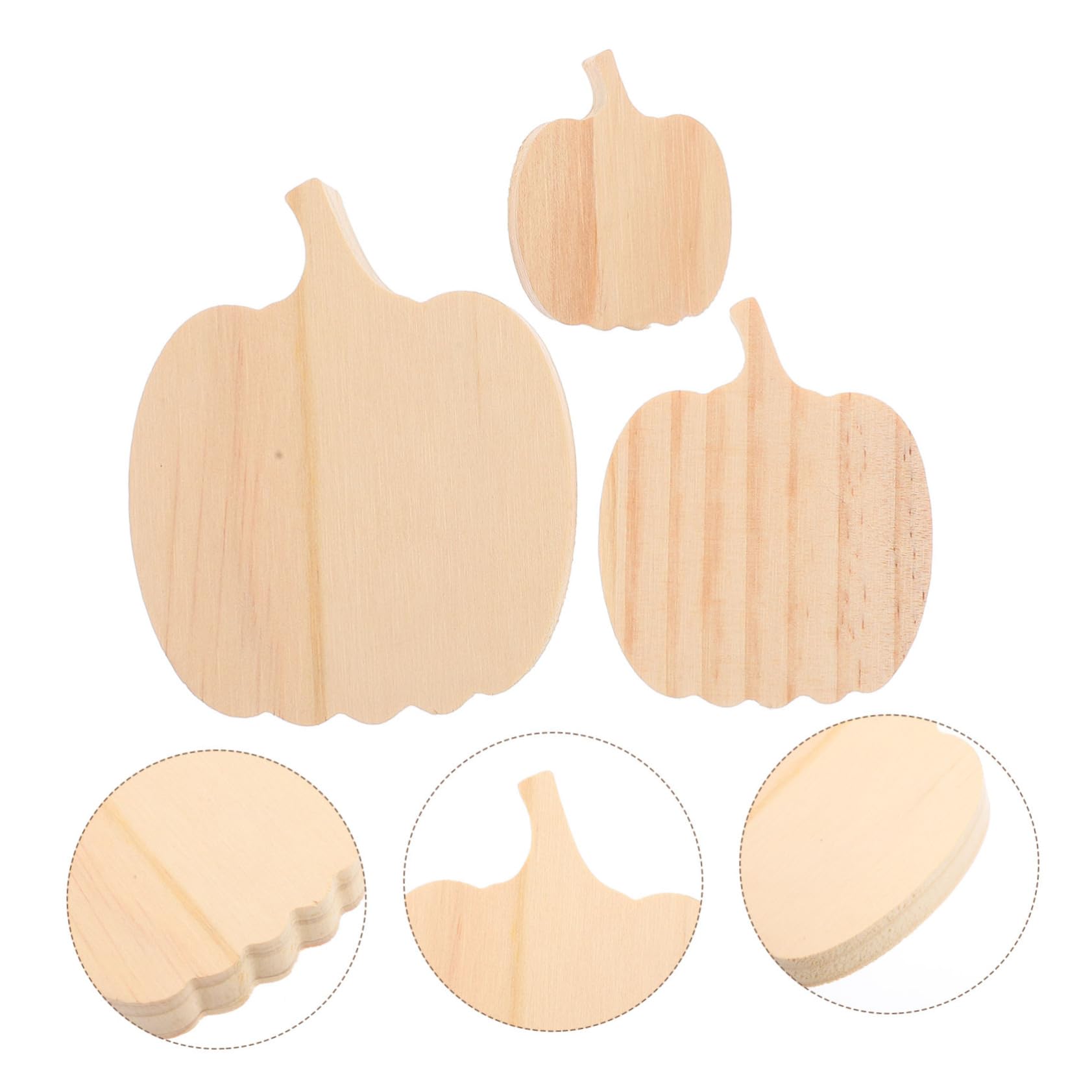 STOBAZA 12piezas Calabaza De Madera Sin Terminar Decoración De Otoño para Acción De Gracias Adorno De Calabaza De Madera para Decoración De Oficina y Hogar