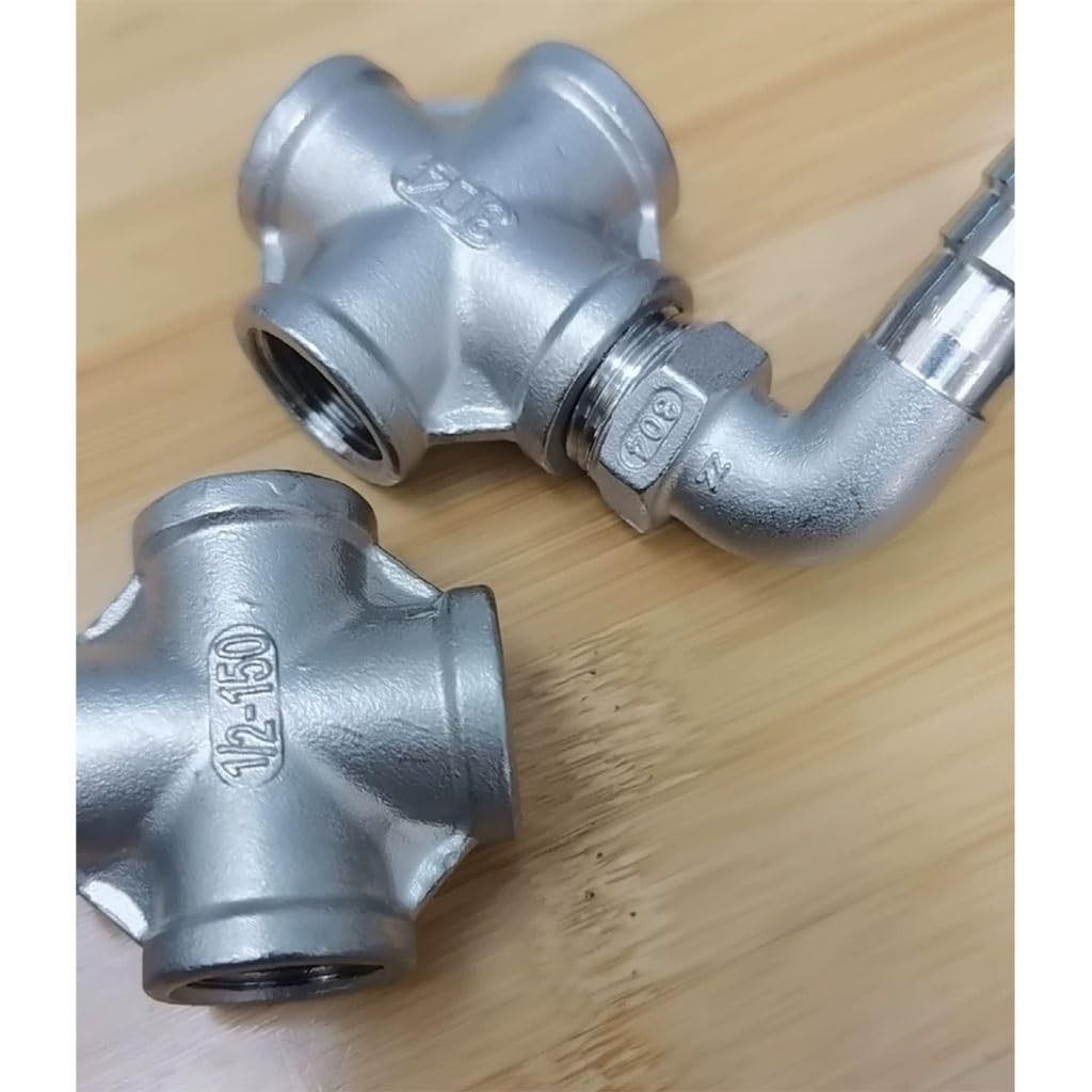 1 Pieza 1/8 "1/4" 3/8 "1/2" 3/4 "1" 2 "Divisor De 4 Vías Hembra En Cruz De Acero Inoxidable 316 Conector De Ajuste De Tubería Acoplador(2")