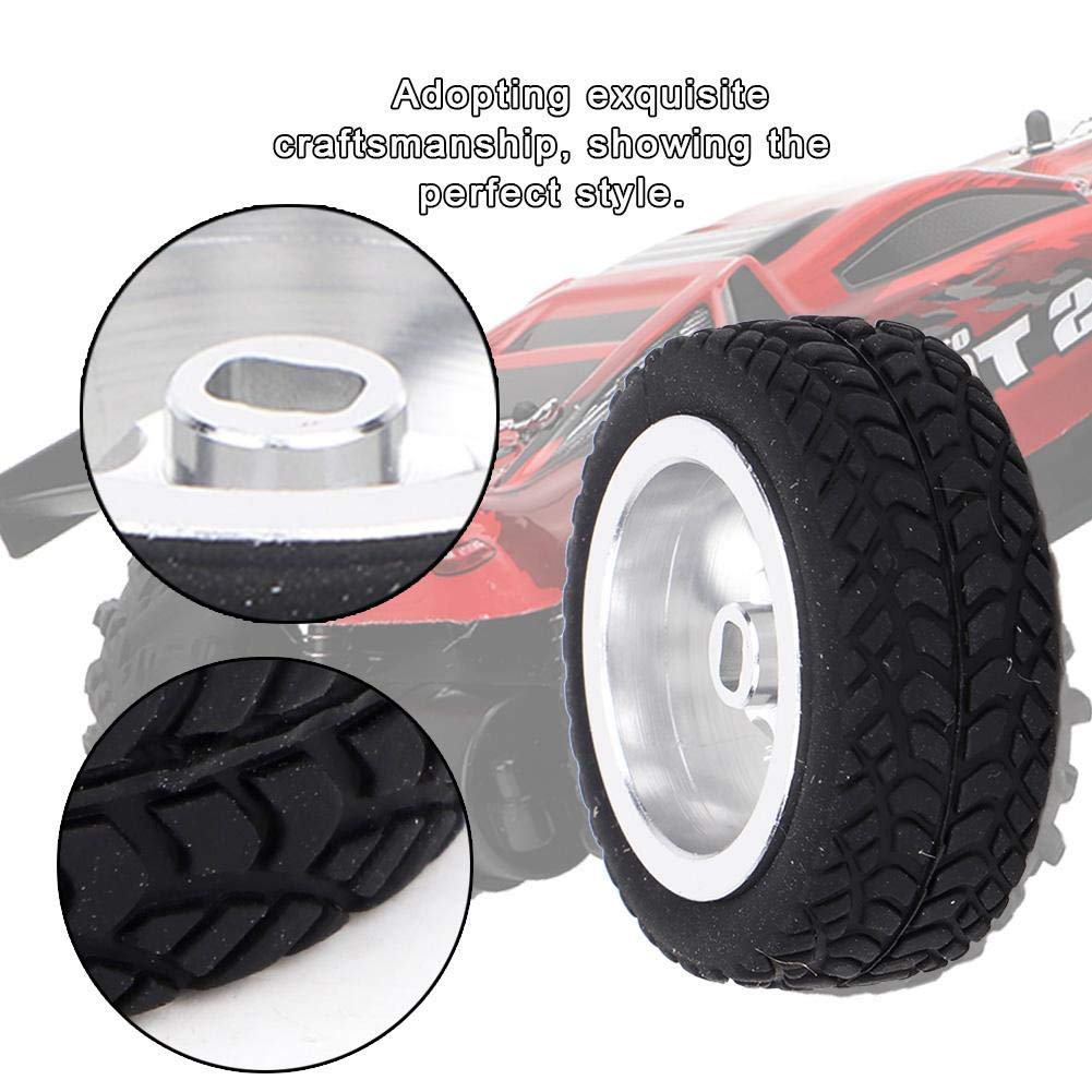 Tbest 4 STÜCKE RC Reifen, Gummireifen RC Auto Modell Upgrade Zubehör Fit für 1/28 K989-53 RC Rad Reifen(Silber)