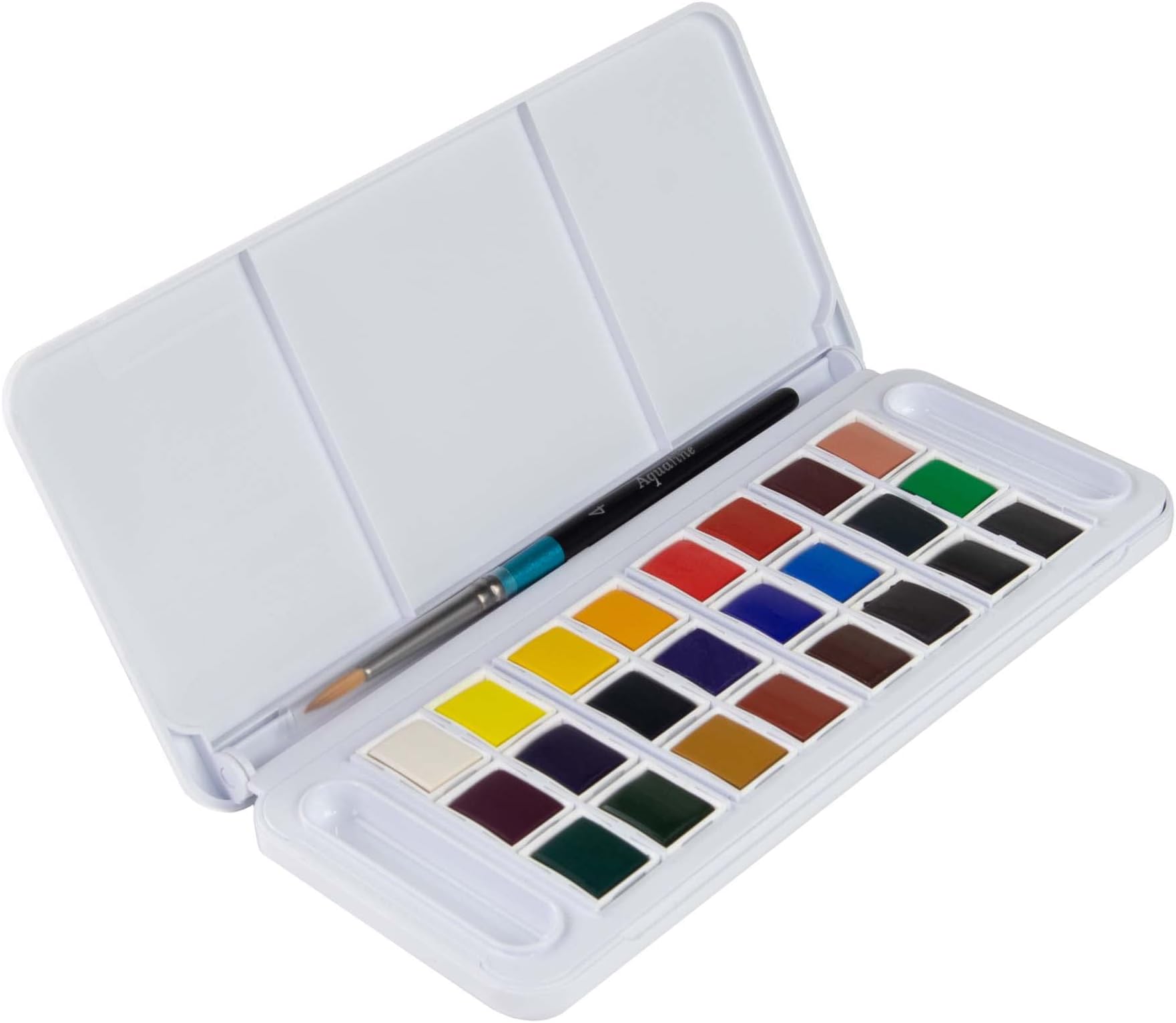 Daler Rowney Aquafine 24 pc Watercolor Travel Set Watercolor Paint Set for Watercolor Paper and More Watercolor Set for Artists and Students Water Color Paint for All Skill Levels