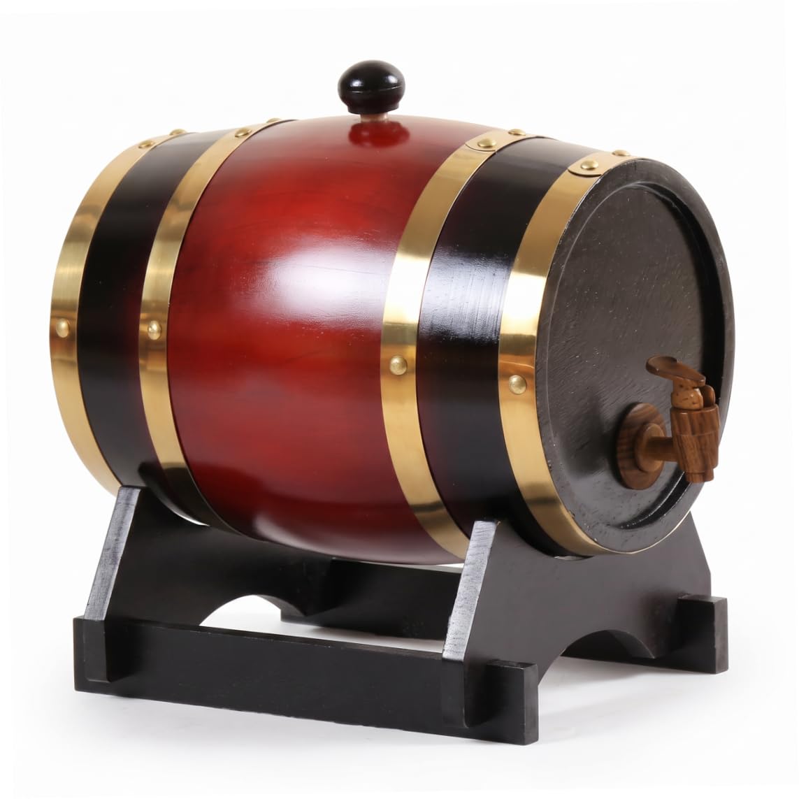 Dispensador de Barril de Vino, contenedor de Bebidas de Roble de 3L con Soporte para Almacenamiento de Vino, decoración de Bar en el hogar