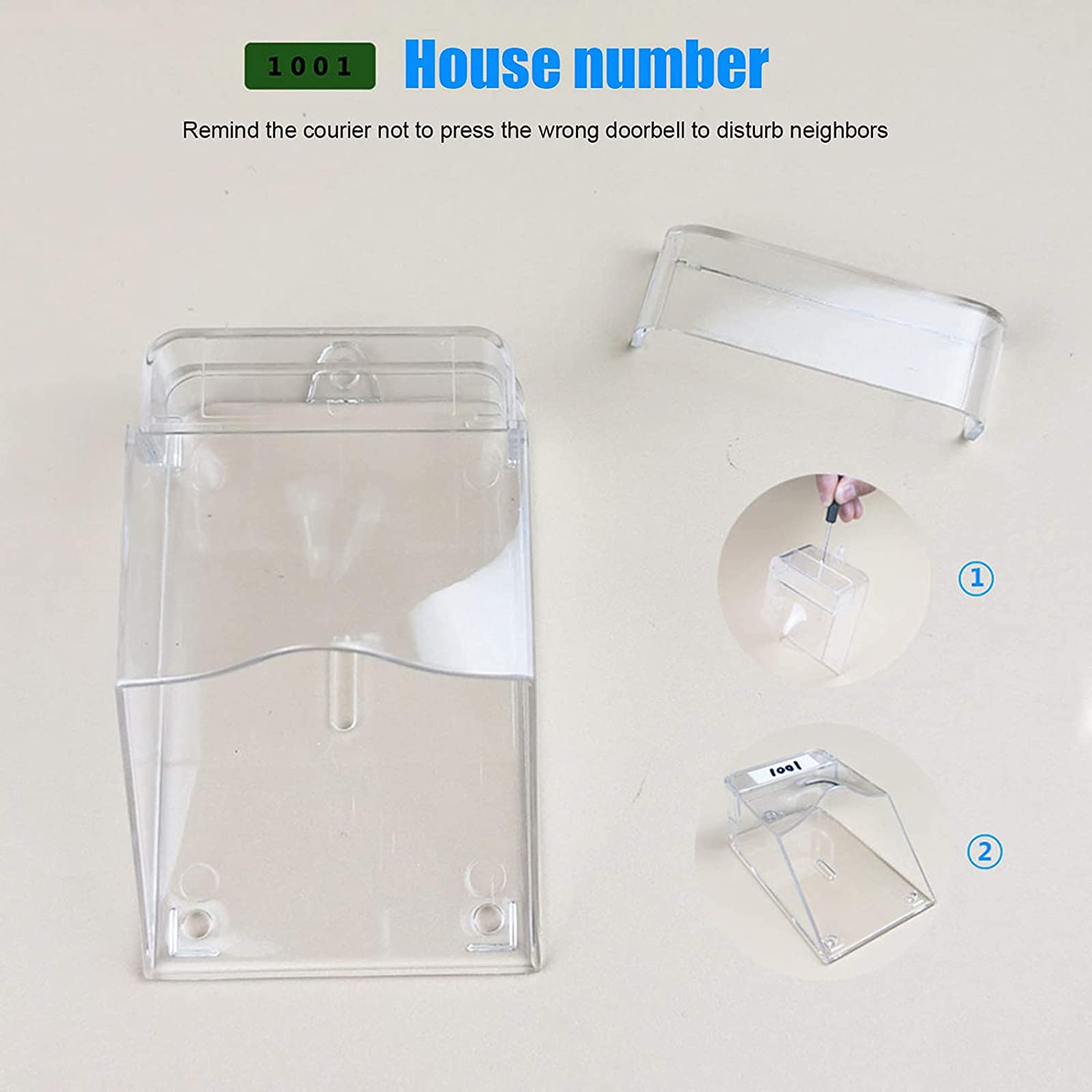Cubierta impermeable transparente para timbre de puerta inalámbrico, la Lluvia y la Nieve y Compatible con Transmisores Caja Resistente para Timbre de Puerta Exterior