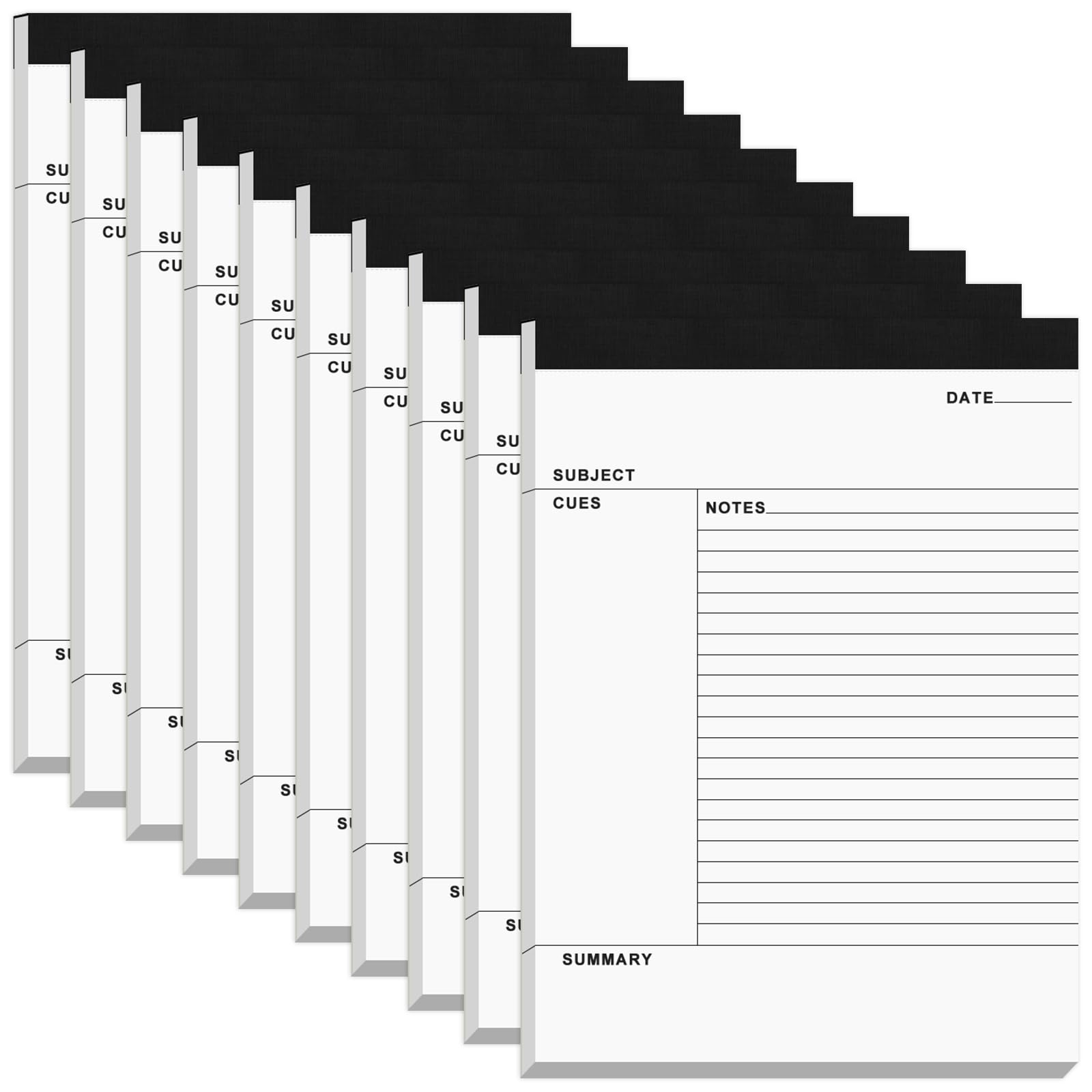 Legal Pads 8.5 x 11 Note Pads 10 Pack Lined Notepad Cornell Ruled Note-Taking Writing Pads, 50 Sheets per Notebook, 21lb Paper with thick Cardboard Backing Writing Tablets for Home School Office