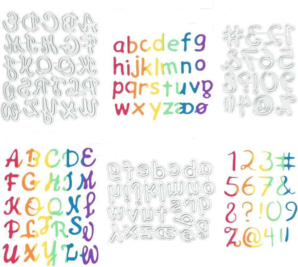 OKUYAN 72PCS Numbers Alphabet Cutting Dies Metal 26 Letter Alphabet Dies 09 Number Embossing