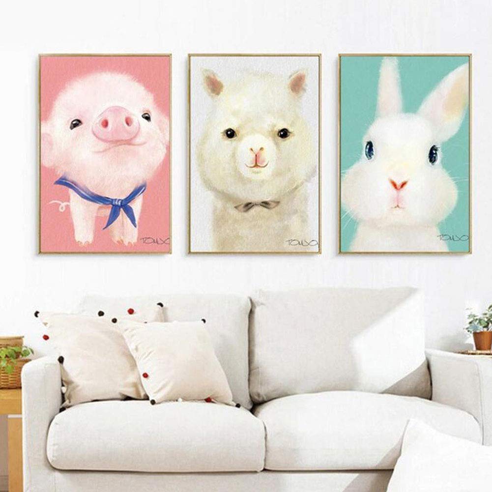 Peinture enfant animaux 60x80cm pour décorer la chambre de bébé