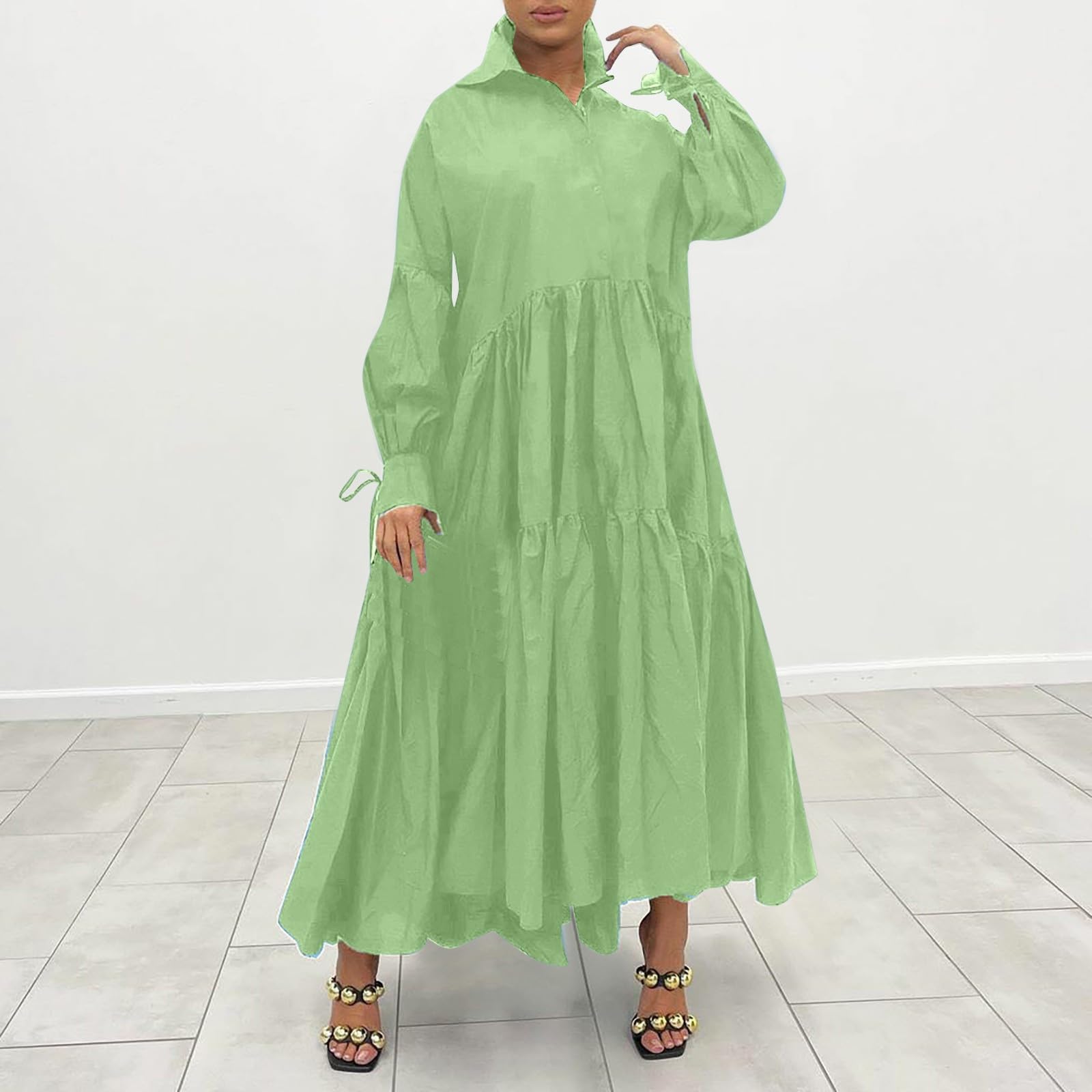 Traje de Vestido Largo Elegante para Mujer con Detalles de Lentejuelas y Manga Larga para Eventos Nocturnos