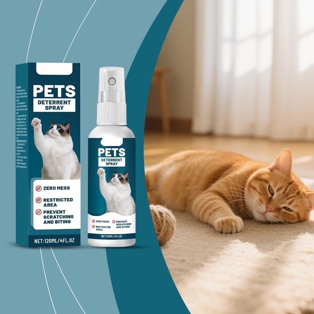 Rocky Green Spray deterrente per gatti, uso interno ed esterno, formula naturale di agrumi e aglio, 100 ml