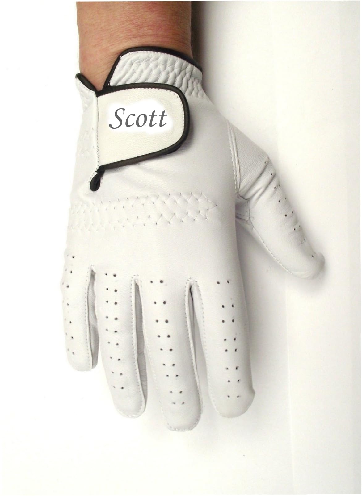Towcester Leather Mens Golf glove Right or Left hand gloves that can be personalised (Personalised, S, Right)