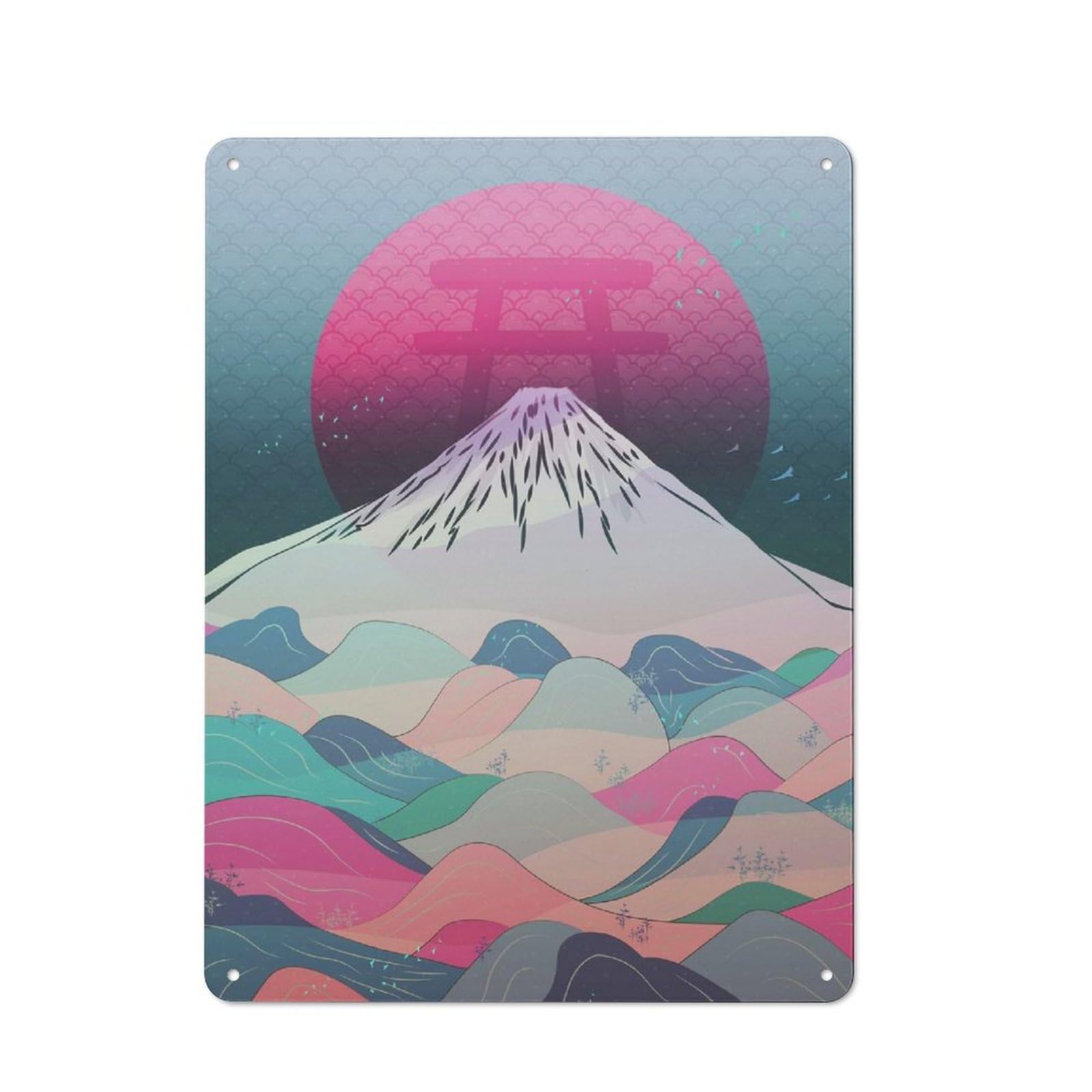 Dreaming of Japan Tin Wall Plaque 40x30cm, Rustic Farmhouse Wall Decor for Dining Room, Cafe, Entryway Or Family Room
