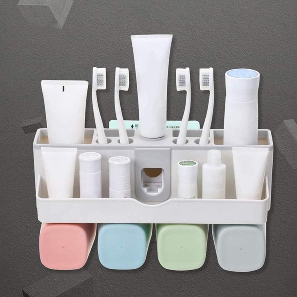 Bathroom Wall Mounted Toothbrush Cup Holders, Punch Free Brushing Cups, Suction Suits, Toothbrushes