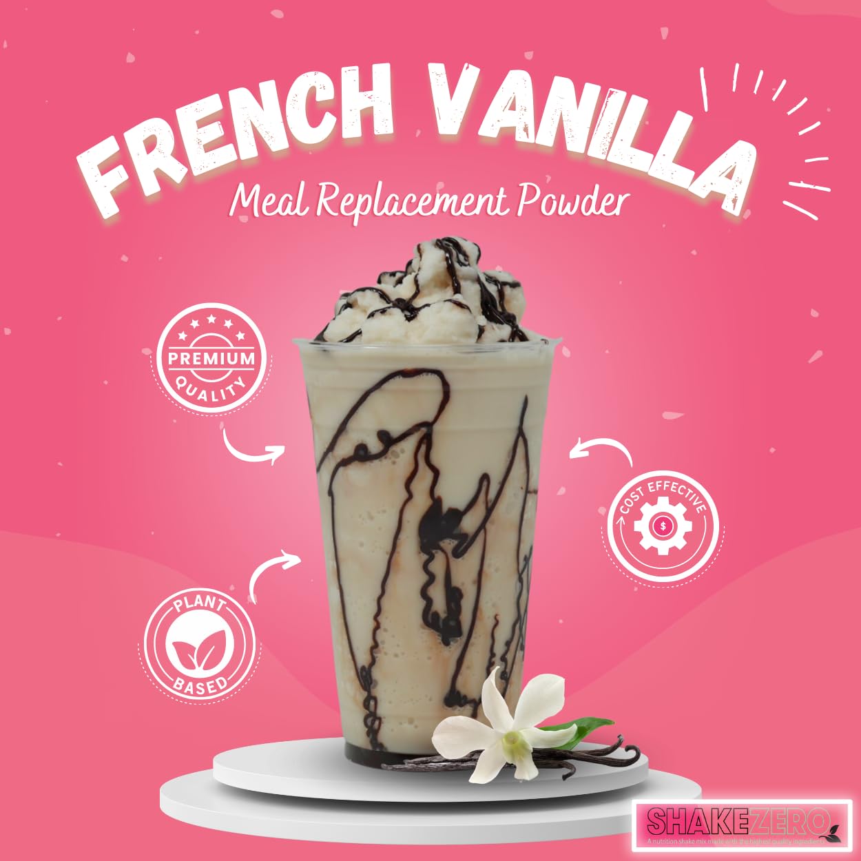 Shakezero French Vanilla (1-5lb Pkg) ~ Plant-Based Protein Powder Meal Replacement Shake Mix