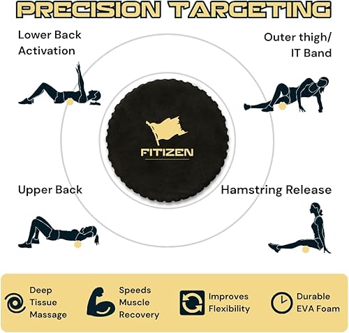 Miniatura 6 de FitNation Rodillo de espuma Rodillo muscular de espuma de alta densidad Rodillos de espuma texturizada para masaje muscular, estiramiento,