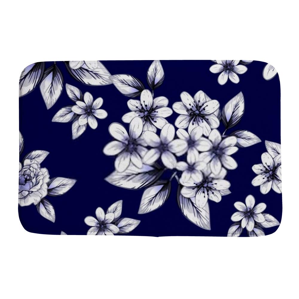 Tapis de bain antidérapant en microfibres de velours corail floral