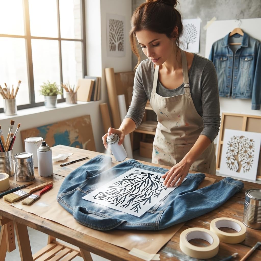 16 Pcs 11×7.1 Inches Reusable Texture Stencils for Painting, Flower Leaf Tree Abstract Layering Stencils for Painting on Wood, Wall, Fabric, Rock, Sign and Craft Decoration