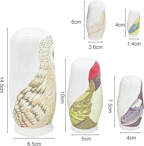 Miniatura 7 de 5 unids/set de muñecas de anidación rusas de madera para niños, muñeca Matryoshka hecha a mano, lindas muñecas apilables para Navidad, Año Nuevo,