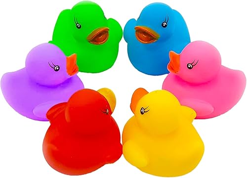 Miniatura 8 de The Dreidel Company Patos clásicos de goma para niños, seis colores sólidos, regalos de cumpleaños de baño, baby showers, aula, verano, playa y