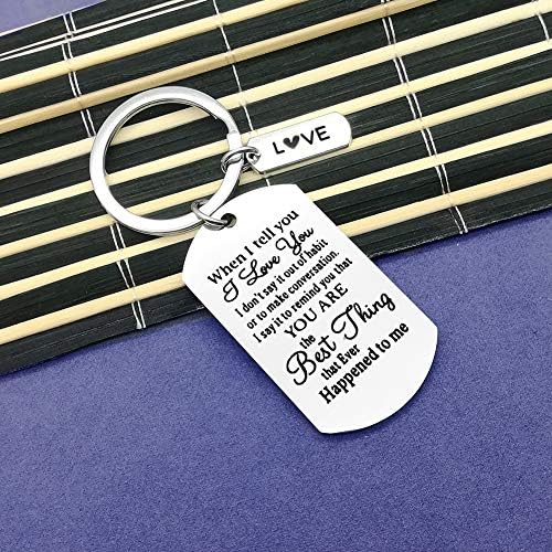 Valentine Day Gifts Keychain for Women and Men When I Tell You I Love You Key Chain Anniversary Wedding Gifts Keyring for Husband Wife Boyfriend Girlfriend Him Her Couple Keyring Birthday Gift