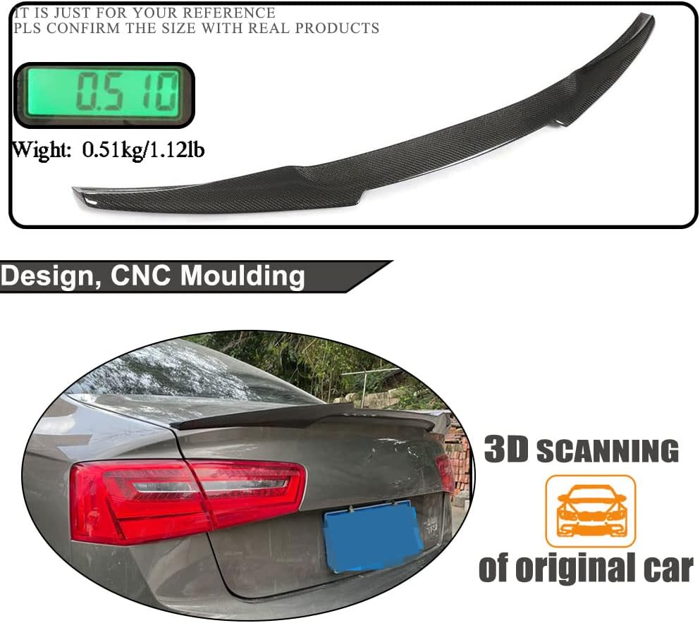 A6 Carbon Fiber Trunk Spoiler Fits for Audi A6 C7 A6 Sline S6 2012-2018 Sedan Car Rear Boot Lid Spoiler Wing Lip Factory Outlet