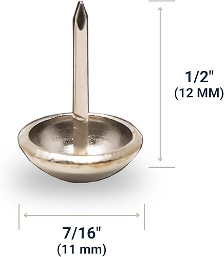 Miniatura 3 de House2Home Tachuelas de tapicería para muebles, cabezales de clavos de tapicería de 716 pulgadas para adornos de muebles, clavos decorativos para