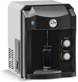 Purificador de Água Refrigerado Top Life HE OXI Preto com Ozônio, Filtro Alcalino pH Elevado e Compressor (220)