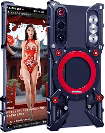 حافظة معدنية لهاتف ZTE Nubia Redmagic 10 Air، غطاء للهاتف المحمول Red Magic 10 Air، غلاف الهاتف المحمول الحدودي، وحش ميكانيكي، قوس - أسود