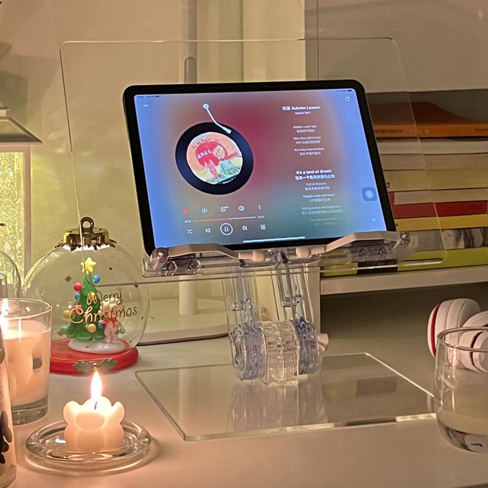 Przezroczysty akrylowy podwyższony stojak na laptopa, uchwyt biurkowy w stylu Ins z stojakiem do czytania na tablety