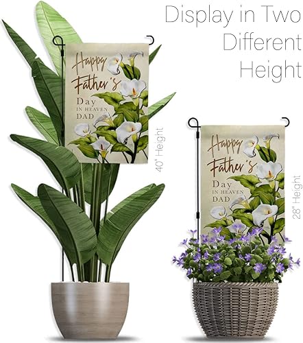 Miniatura 11 de Decoración de tumba para el día del padre con texto en inglés Happy Father's Day para decoración de cementerio, bandera de padre, recuerdo de