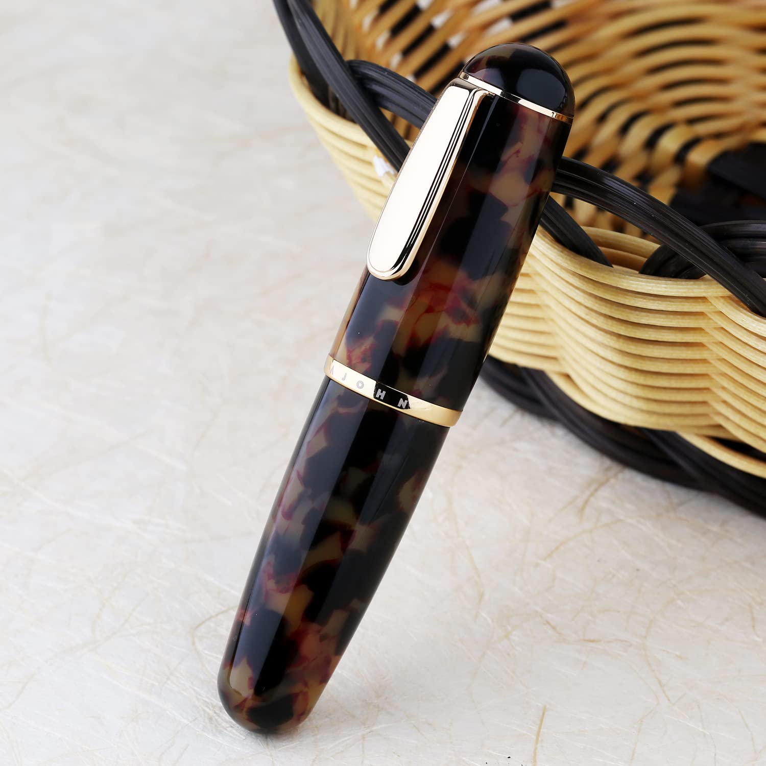 Lanxivi Majohn Q1 Füllfederhalter Fude Pen Bent Feder Amble Acryl, Little Fat Man Pipette Füllung Taschenstift Große Kapazität
