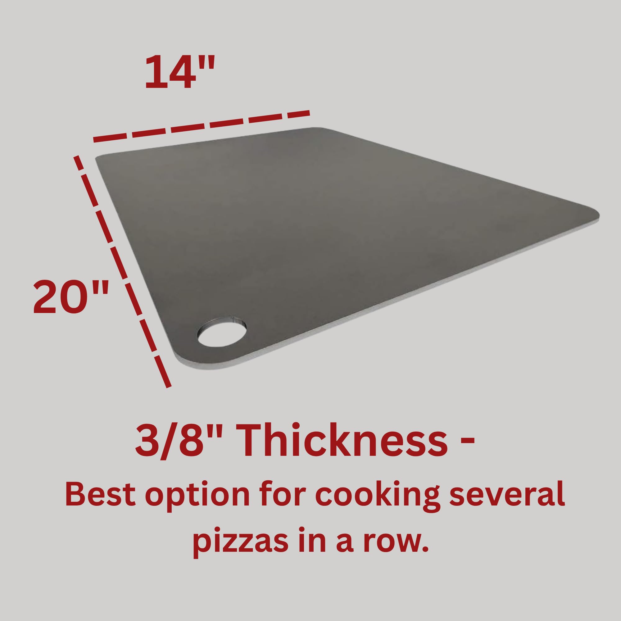 THERMICHEF By Conductive Cooking - Square Pizza Steel Plate For Oven Cooking And Baking 3 8 Deluxe 16x16 Square Made In Usa