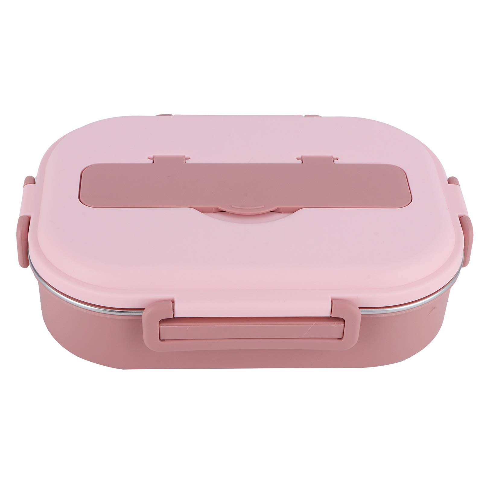 Photo 1 of Lunch Box, 4 Compartments Hot Food Lunch Containers with Spoon, Chopsticks & Soup Bowl, Adult Bento Lunch Box with Tableware, Removable Liner, for School Office Picnic 1500ml Pink