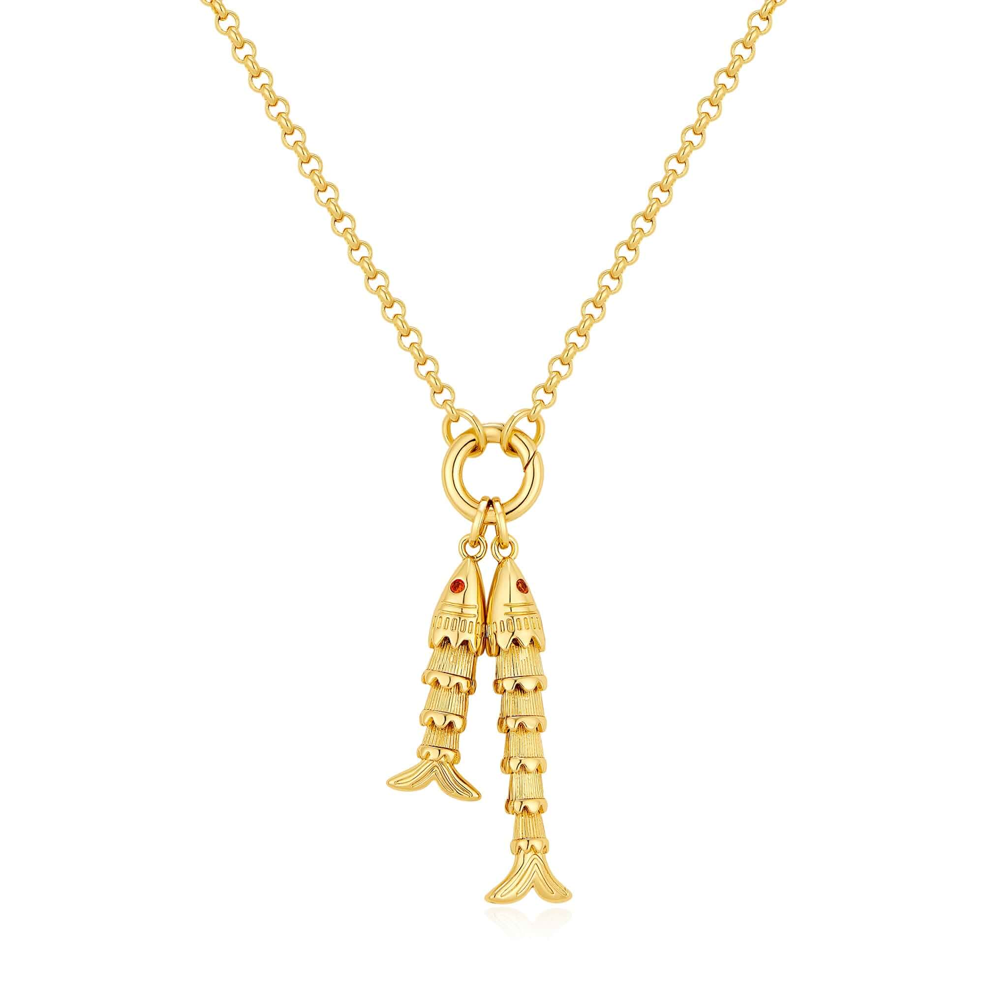 FILMOON Fish Necklace for Women Gold Plated Fish Pendant Adjustable Necklace Bohemian Beach Jewelry