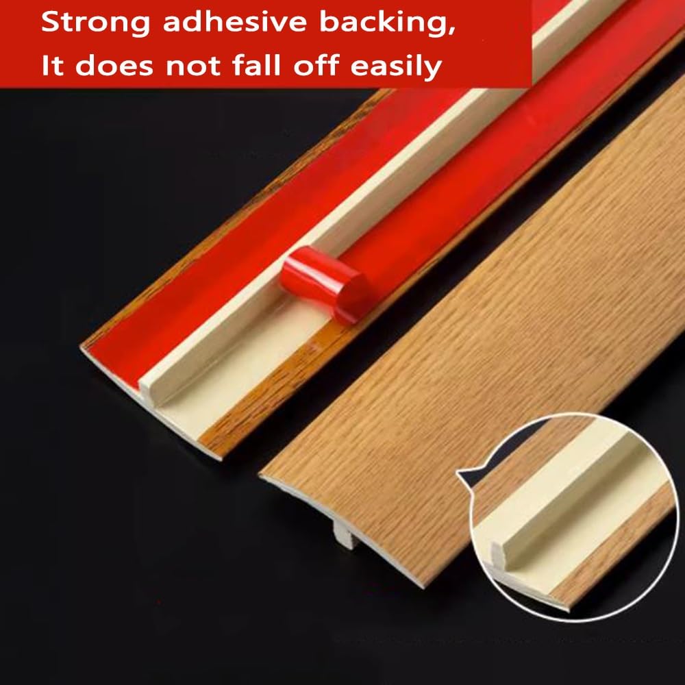 NILZA 20mm Bande De Recouvrement De Sol Seuil De Porte en T, Bande De Transition en PVC Moquette Rail De Transition, Barre De Seuil Carrelage, Imperméable (Color : A, Size : 2PC)
