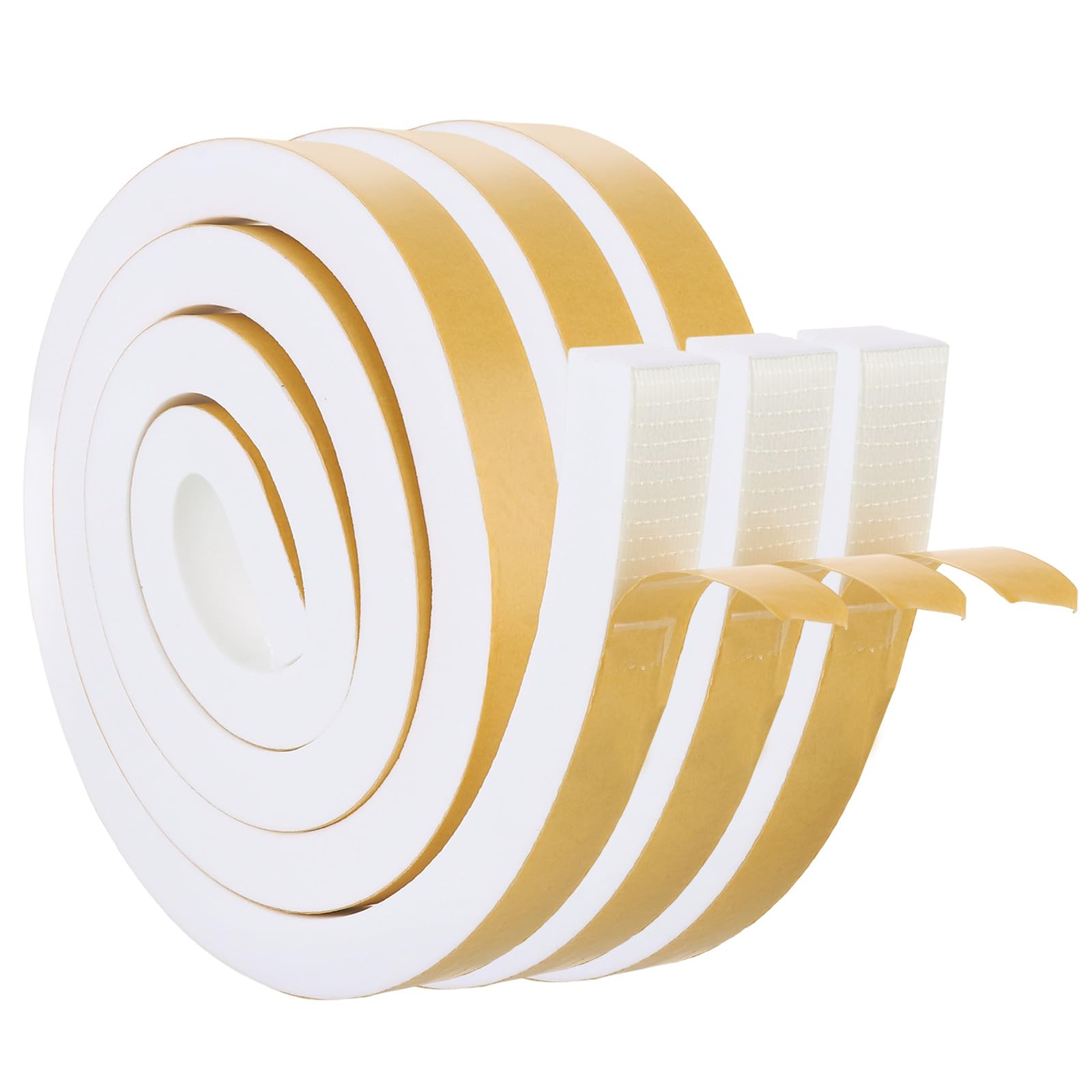 Swylexn 3 Rolls Draft Excluder Tape, 25mm(W) x 20mm(T) Draught Excluder Tape, Weather Stripping Door Window Seal Strip, Foam Tape Single Sided, Seal Door Insulation Strip, Self Adhesive Foam Strip