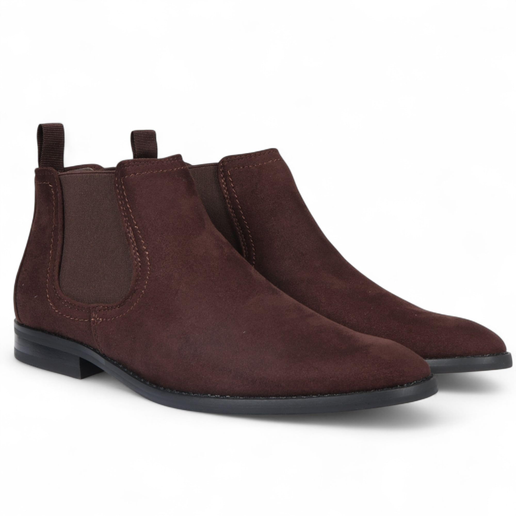 Infinity Leather Botas Chelsea de Ante Para Hombre Dolcetto, Forradas en Piel Auténtica, Sin Cordones.