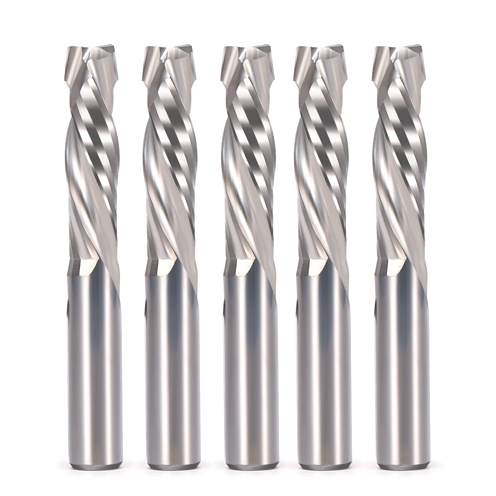 Spiral Router Bits Up Down CNC Compression Bit 1/4 inch Shank &Cutting Diameter, 1" Cutting Length Compression Router Bit, Carbide CNC End Mill Spiral Bit 1/4 for Wood Cut Carving Engraving Grooving