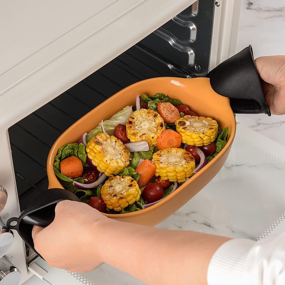Ofenhandschuhe Silikon, Backofen Handschuhe, Backofenhandschuhe,  Topfhandschuhe, zum Backen Kochen BBQ Grillen (Schwarz) : Amazon.de: Kche,  Haushalt & Wohnen