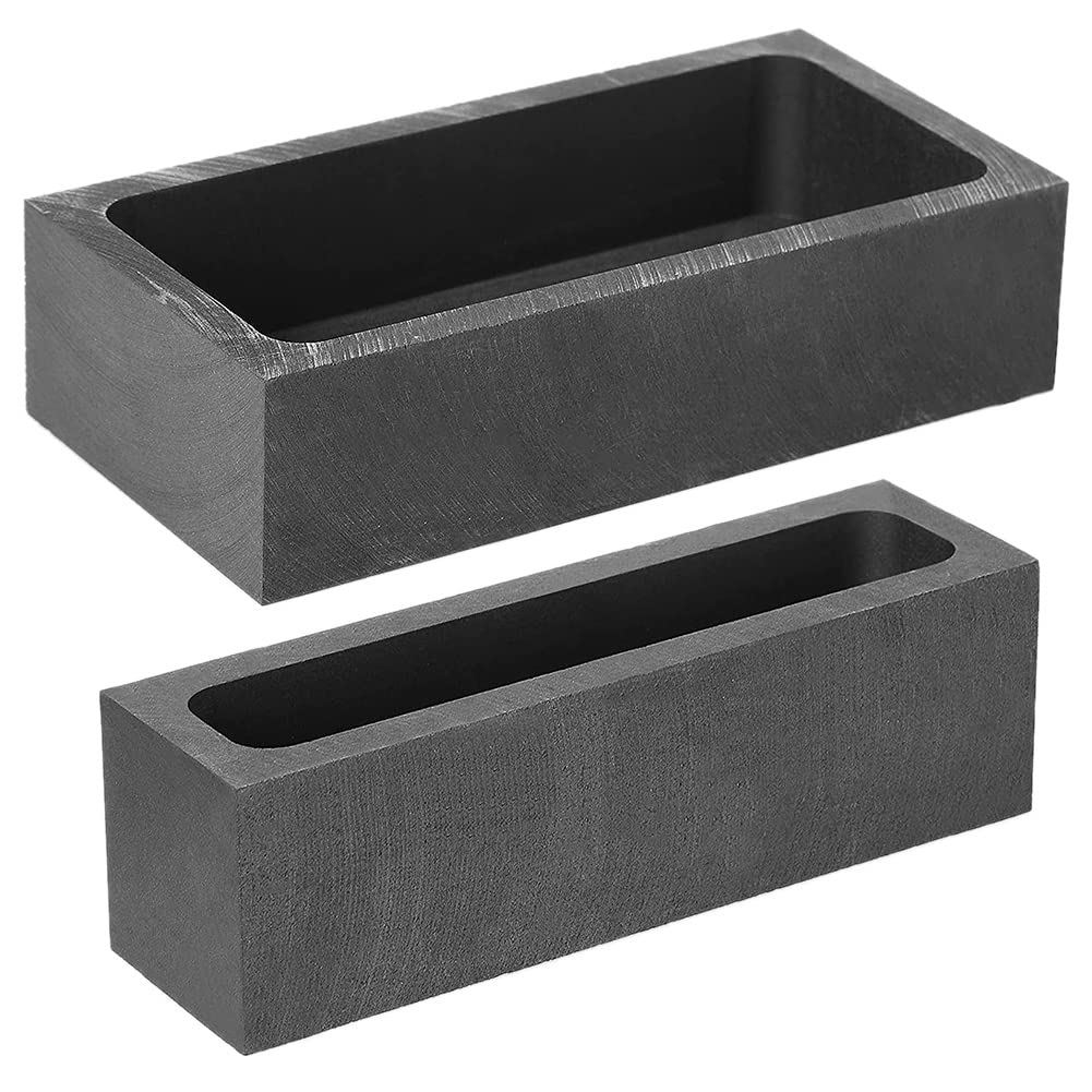 KJKVIVH 2 Pcs 1KG 665 G Graphite Ingot Mold Crucible Metal Casting Mold Graphite Crucible Mould for Gold Melting Refining