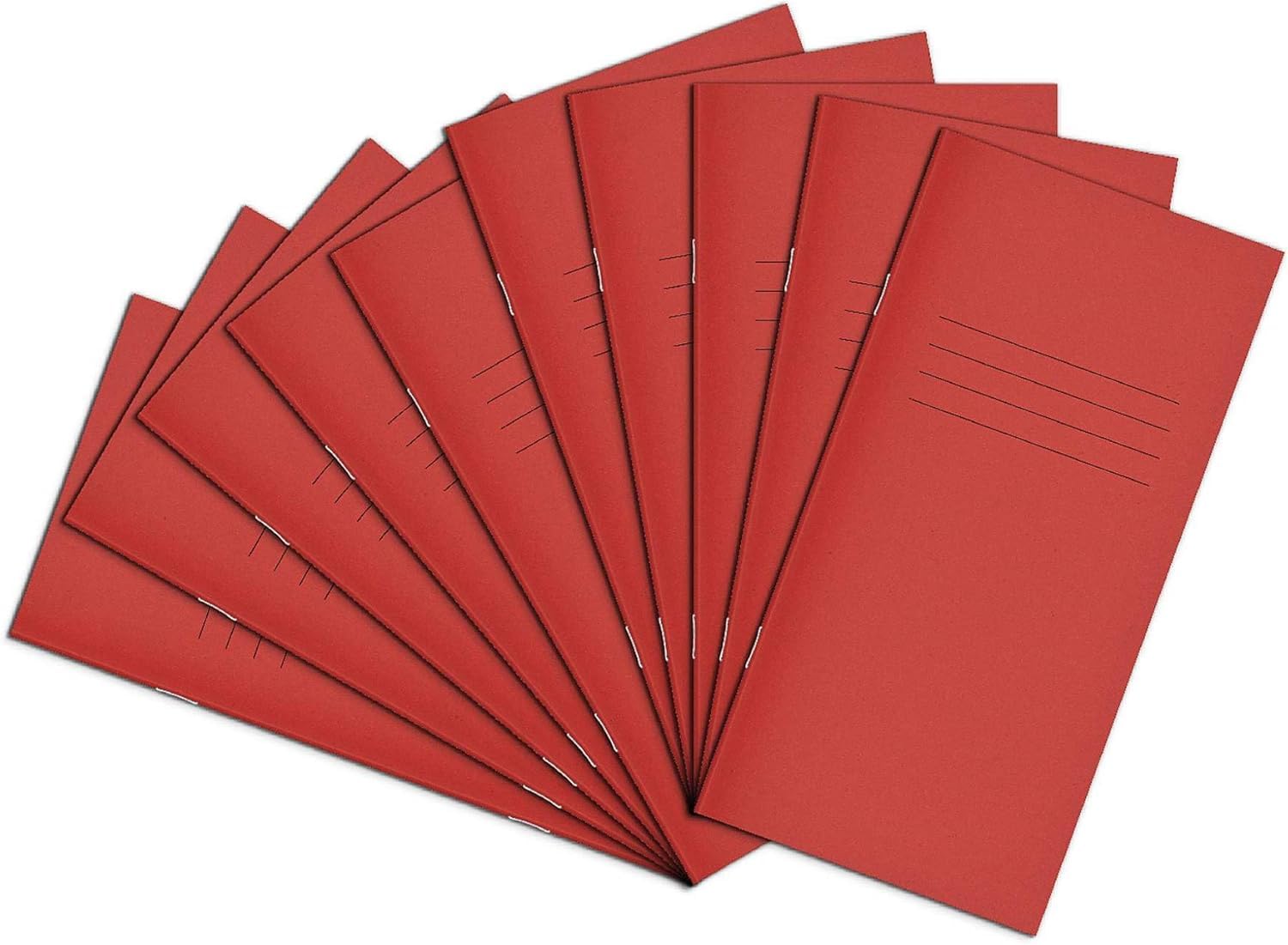 Rhino 8 x 4 Exercise Books, 32-Page / 12mm Lined Paper Notebook, 100-Pack, Writing Book, Office & School Stationery Supplies, Red