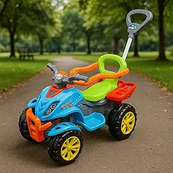 Carrinho Passeio Quadriciclo Infantil |Unisex Menino e Menina 2 em 1 com Pedal e Passeio | Bebê 9 Meses até Criança 5 Anos - Empurrar e Pedalar
