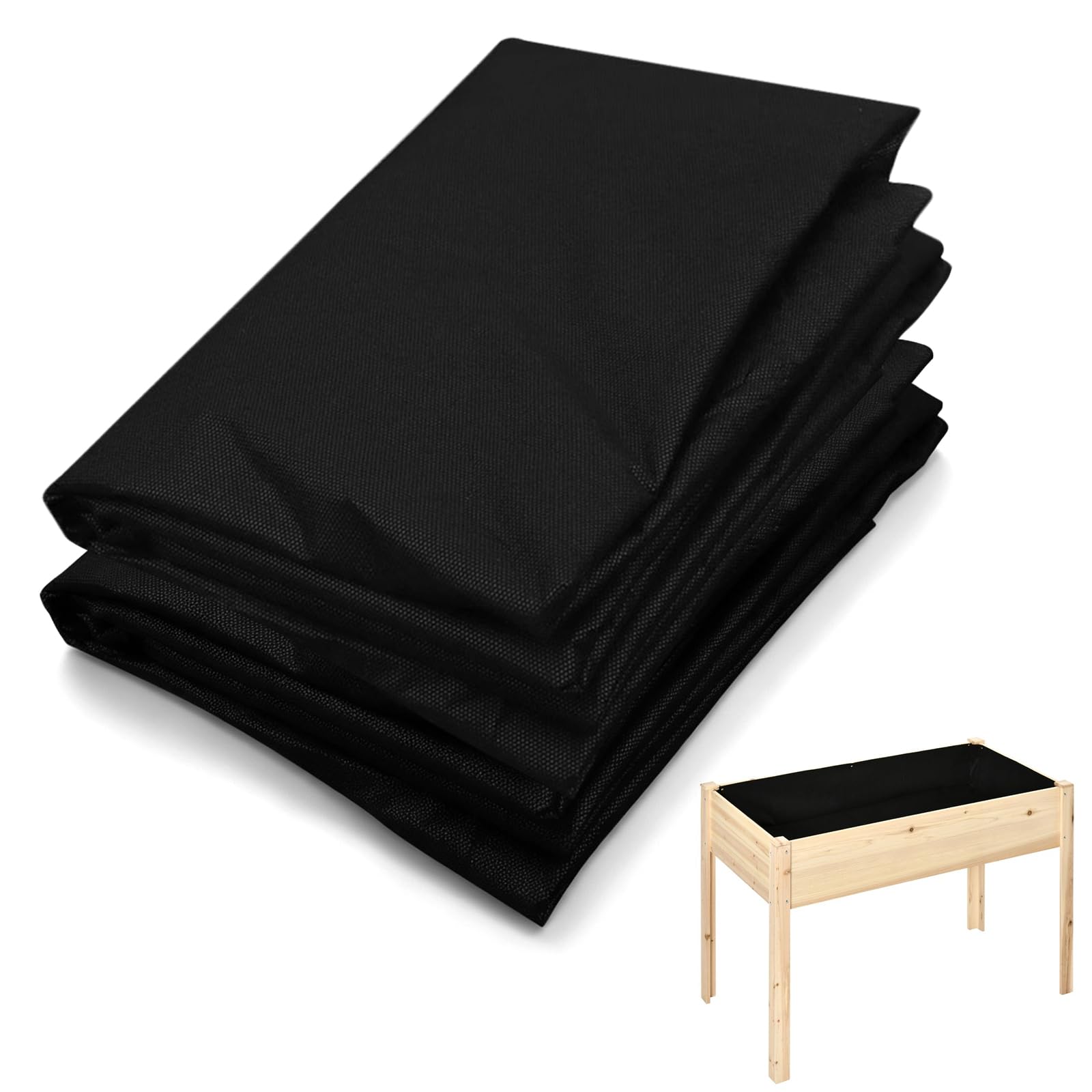 JDNOL 2 PCS Fabric Liner for Large Veg Trough, Non Woven Black Raised Bed Planter Liner Heavy Duty Herb Vegtrug Planter Liners for Pots Trough Planters Outdoor Indoor Plants (160cm x 290cm)