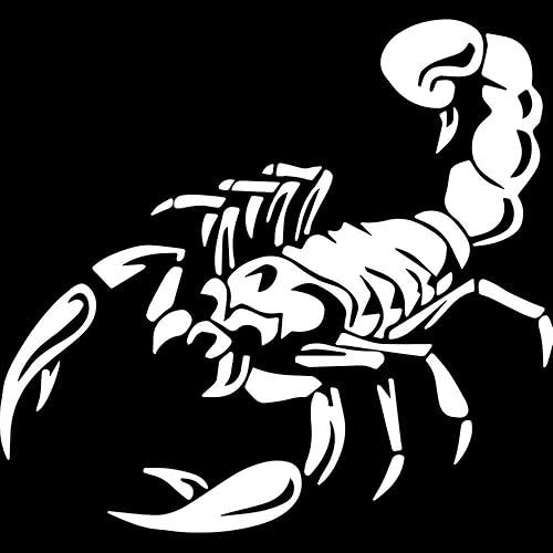 Tatuaje tribal de escorpión de animales 1 (blanco) (juego de 2) calcomanías de vinilo impermeables de alta calidad para teléfono portátil, accesorio