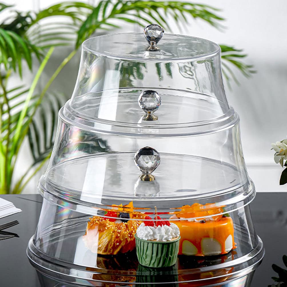 Cloche à Gâteau Rectangulaire Transparente - Couvercle Anti-Poussière Pour Desserts, Plateau à Fruits, 27x16.5x14 Cm