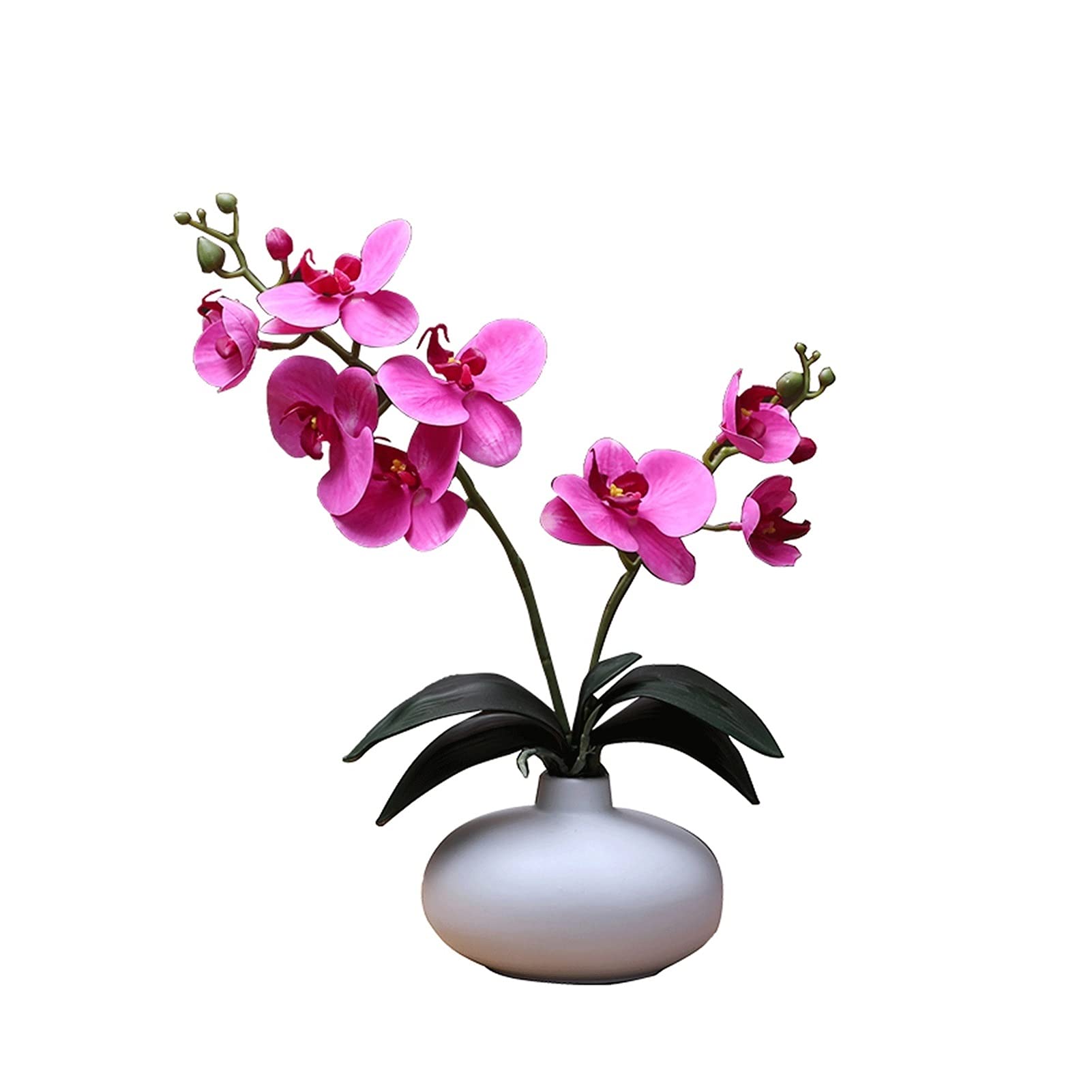 Fausse orchidée douce de qualité supérieure mauve en contenant de céramique